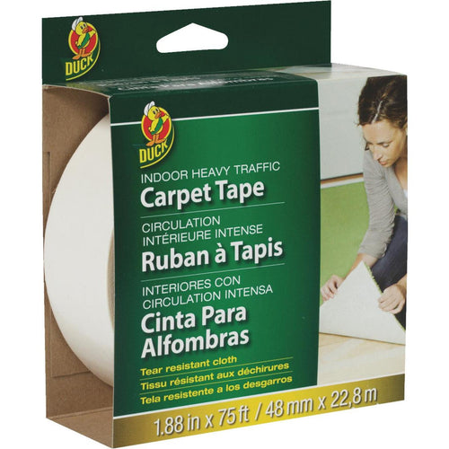 Duck Heavy Traffic 1.88 In. x 75 Ft. Indoor Double-Sided Adhesive Cloth Carpet Tape