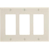 Leviton Decora 3-Gang Smooth Plastic Rocker Decorator Wall Plate, Light Almond