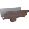 Amerimax 2508019 Style K Aluminum Gutter End Piece w/Outlet, Brown ~ 5