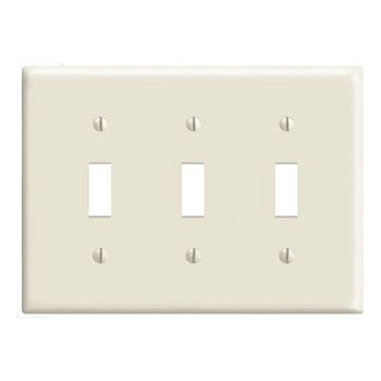 Leviton 001-PJ3-I Three-Toggle Switch Plate ~ Ivory