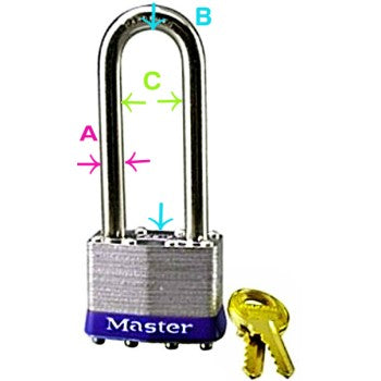 MasterLock 1KALJ 2001 Master Padlock, Key Code: 2001, 2-1/2