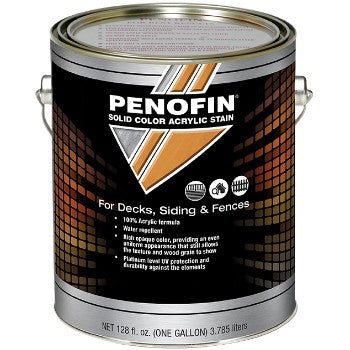 Penofin F1SBMGA Solid Color Acrylic Stain for Decks/Siding/Fences, Medium Solid Base ~ Gallon