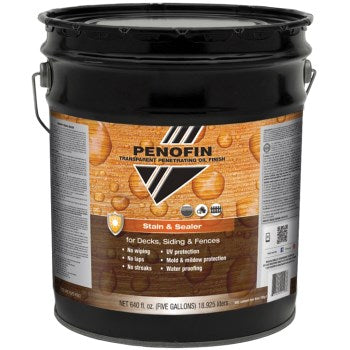 Penofin FSSNDW5G Transparent Oil Stain & Sealer for Decks/Siding/Fences, Dark Walnut Finish ~ 5 Gallon Container