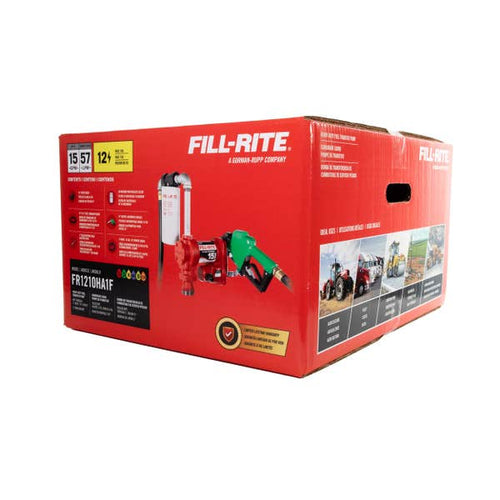 Fill Rite 12V DC 15 GPM Fuel Transfer Pump with Nozzle and Particulate Filter Kit