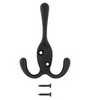 National N830-623 Triple Robe Hook Matte Black