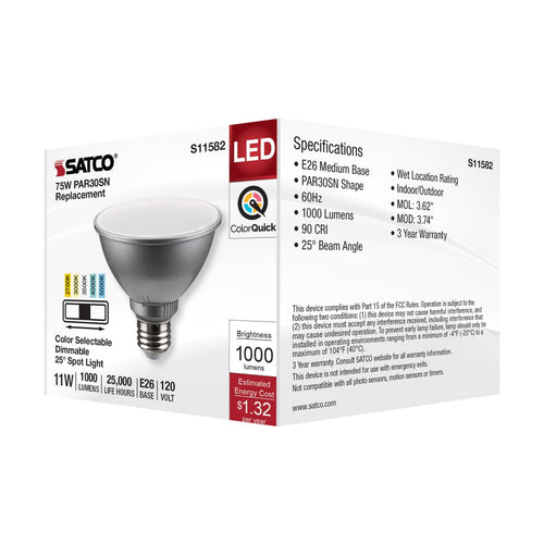 Satco S11582 11PAR30SN/LED/5CCT/SP/120V