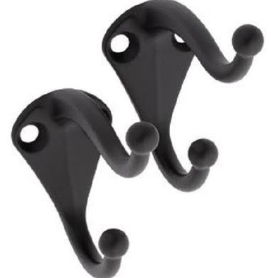 National Hardware Coat & Hat Hook Matte Black, Bagged