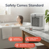 Lasko 8 Bathroom Ceramic Heater (2 heat settings, timer, ALCI safety plug, white)
