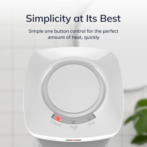 Lasko 8 Bathroom Ceramic Heater (2 heat settings, timer, ALCI safety plug, white)