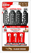 Diablo 1-1/4”(w) x 1-3/4”(d) AMPED™ Demo Demon™ Universal Fit Carbide Teeth Oscillating Blade for Clean Wood (3-pk)
