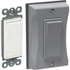 Bell Single Gang Vertical Mount Gray Weatherproof Outdoor Rocker Switch Cover with Switch